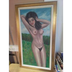 HUILE SUR TOILE DAME SIGNEE...