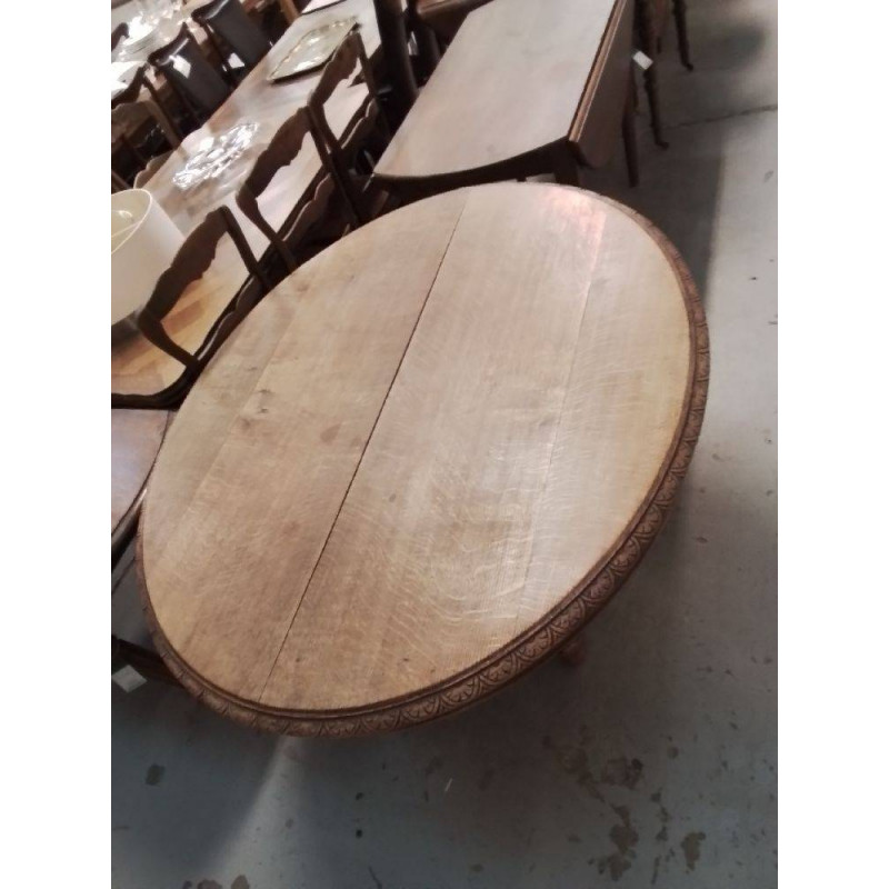 TABLE ANCIENNE CHENE MASSIF PIEDS SCULPTÉS 