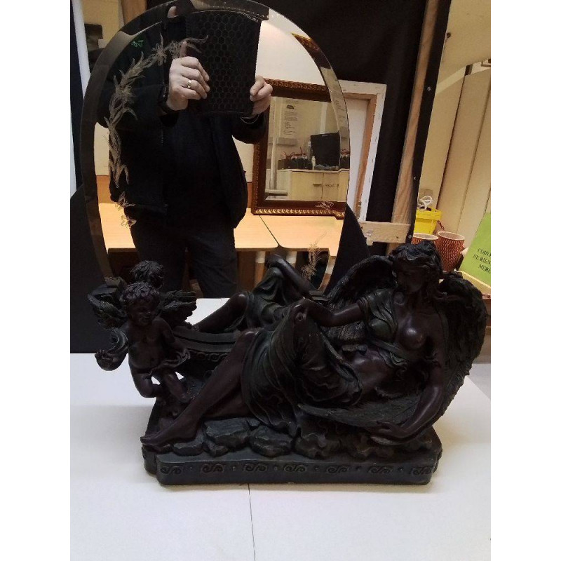 DÉCORATION MIROIR ANGES RESINE
