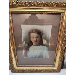 PORTRAIT ANCIEN CADRE DORÉ 