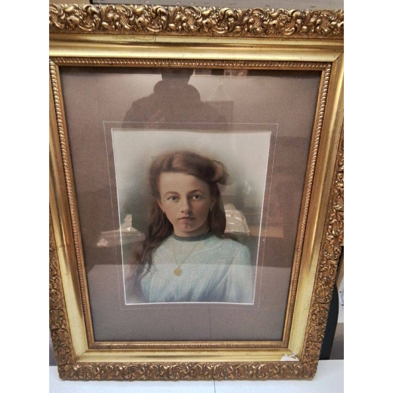 PORTRAIT ANCIEN CADRE DORÉ 