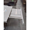 TABLE INTERDESIGN LAQUÉ BLANC PIED LAITON + ALLONGES *