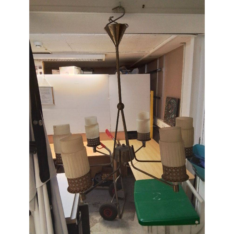 LUSTRE 6 FEUX VINTAGE