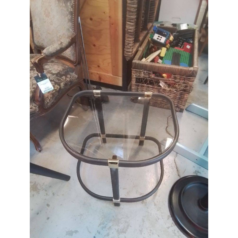 BOUT DE CANAPÉ METAL ET VERRE 