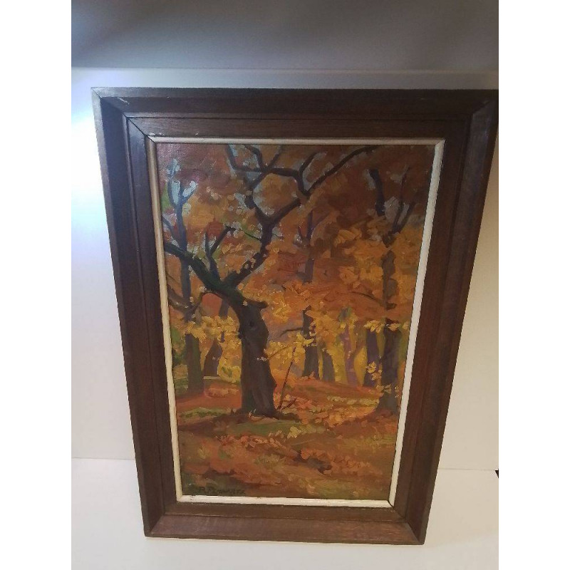 HUILE SUR TOILE FORET AUTOMNALE R. PENNARTZ