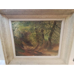 HUILE SUR PANNEAU FORET...