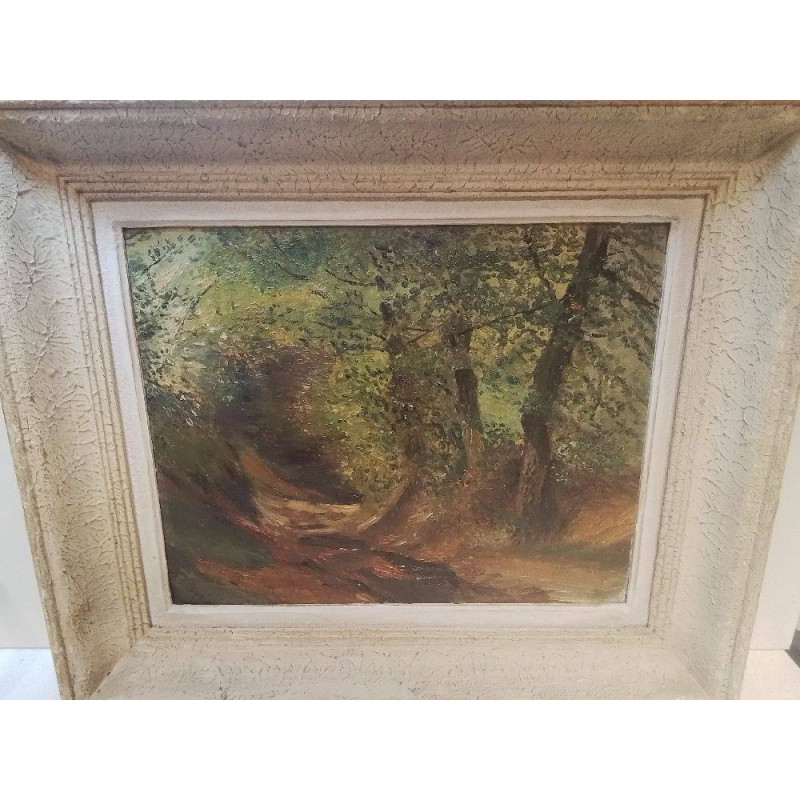 HUILE SUR PANNEAU FORET M.DROUHIN