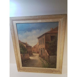 HUILE SUR PANNEAU RUELLE G....
