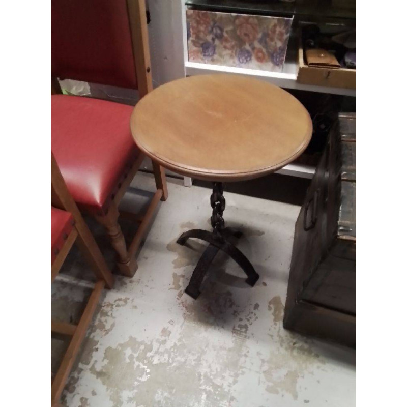 SELLETTE FER FORGE CHÊNE 