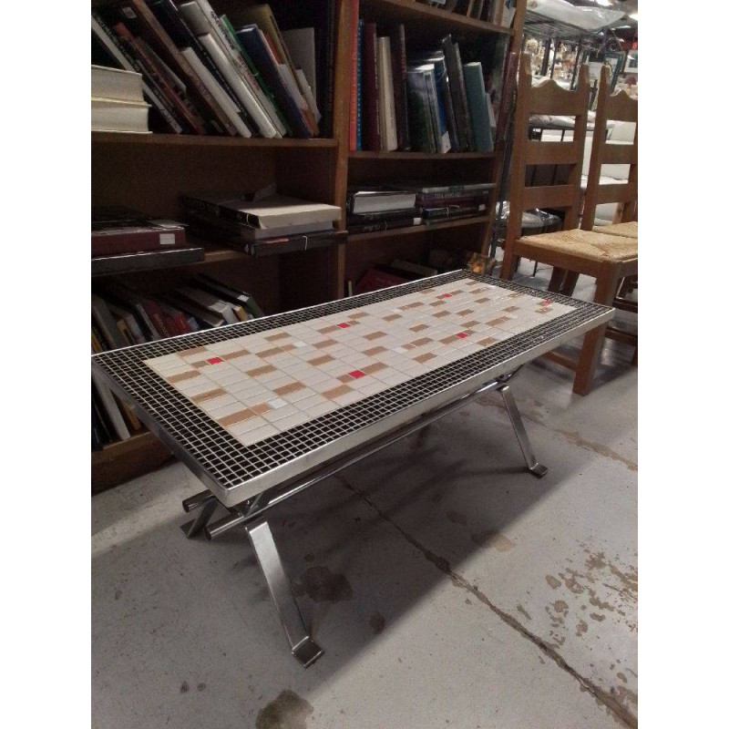 TABLE BASSE VINTAGE A CARREAUX 
