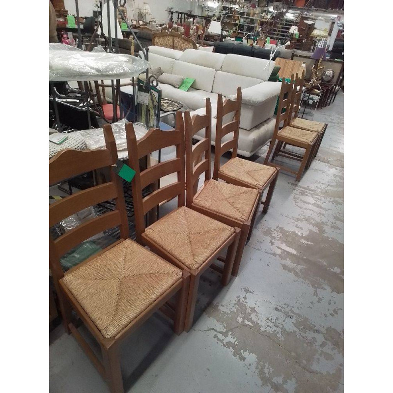 LOT DE 4 CHAISES ASSISES PAILLEES 