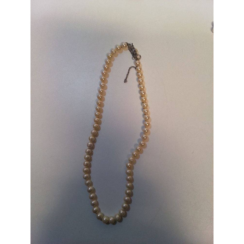 COLLIER PERLES ET ARGENT 925