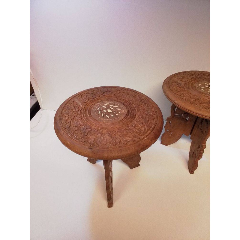 REPOSE PLANTE BOIS SCULPTÉ 