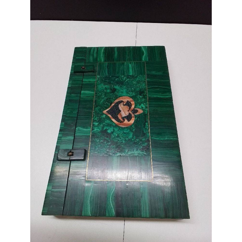 BOITE DE RANGEMENT EN MALACHITE + PIERRES 