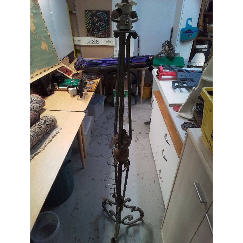 PIED DE LAMPE FER FORGÉ ART NOUVEAU 