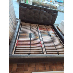 LIT CUIR GRIS 180X200...