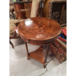 GUÉRIDON MARQUETEE 1 TIROIR