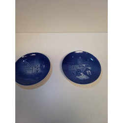 LOT ASSIETTES BLEU COPENHAGEN