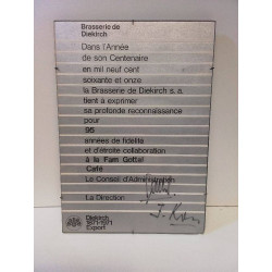 PLAQUE BRASSERIE DIEKIRCH...