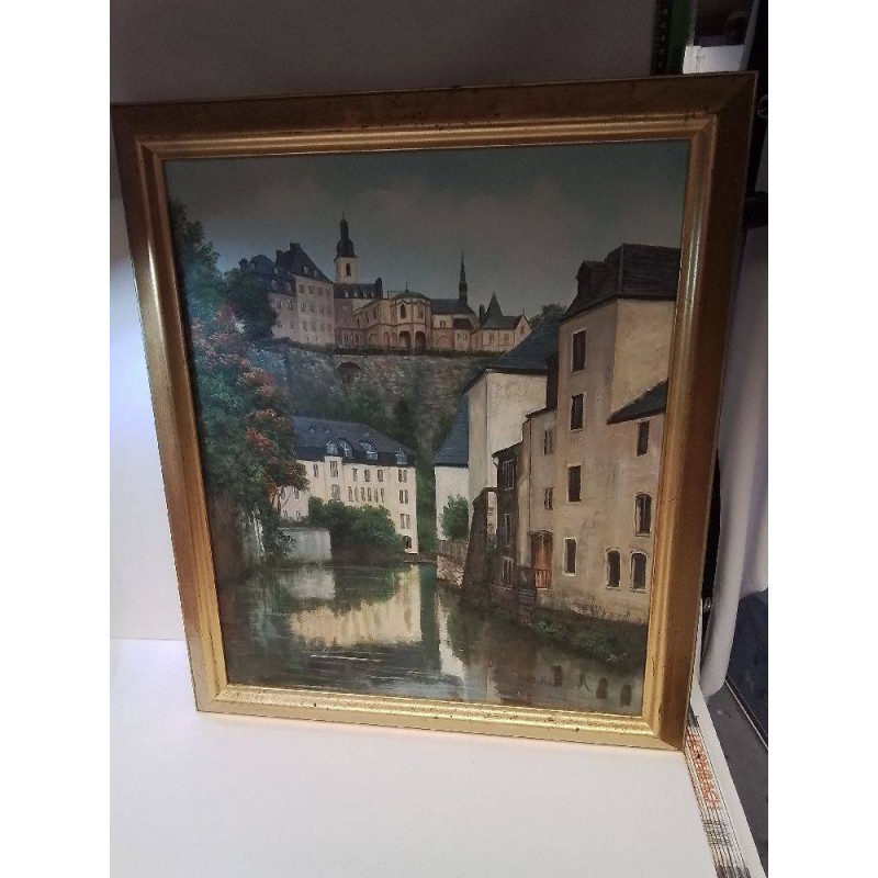 HUILE SUR TOILE LUXEMBOURG SIGNÉE 