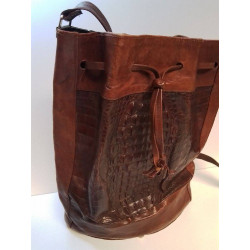 SAC BESACE REPTILE BRUN