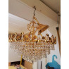 SUSPENSION LAITON DORÉ CRISTAL + ACCESSOIRES 