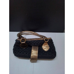 SAC A MAIN NOIR ET DORÉ 