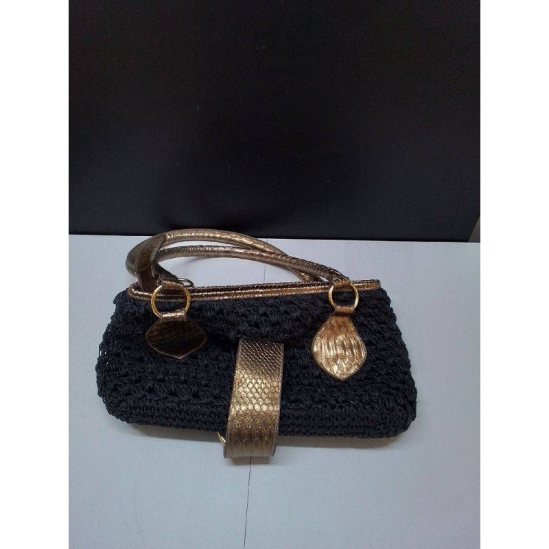 SAC A MAIN NOIR ET DORÉ 