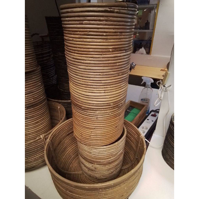 LOT DE 3 PANIERS BOIS