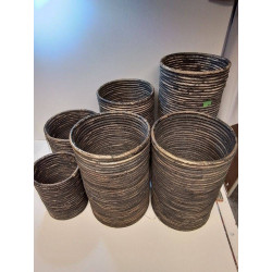 LOT DE 6 PANIERS BOIS