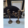 PAIRE DE CHANDELIERS BRONZE 