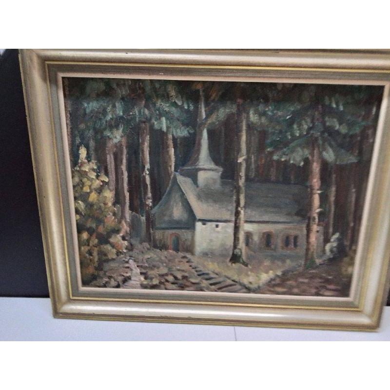 HUILE SUR PANNEAU CHAPELLE