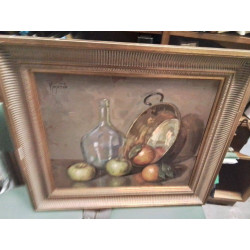 NATURE MORTE CADRE DORÉ...