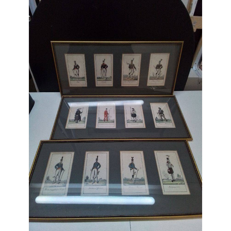 CADRE AQUARELLE HOMMES EN UNIFORME 