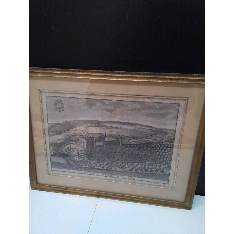 GRAVURE VUE DU CHÂTEAU 