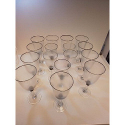LOT VERRES FILET ARGENTÉ 