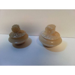 LOT DE 2 BONBONNIÈRES ALBATRE