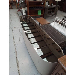 BUFFET BAS CANTORI METAL FINITION ARGILE ET MIROIR FUMÉ 