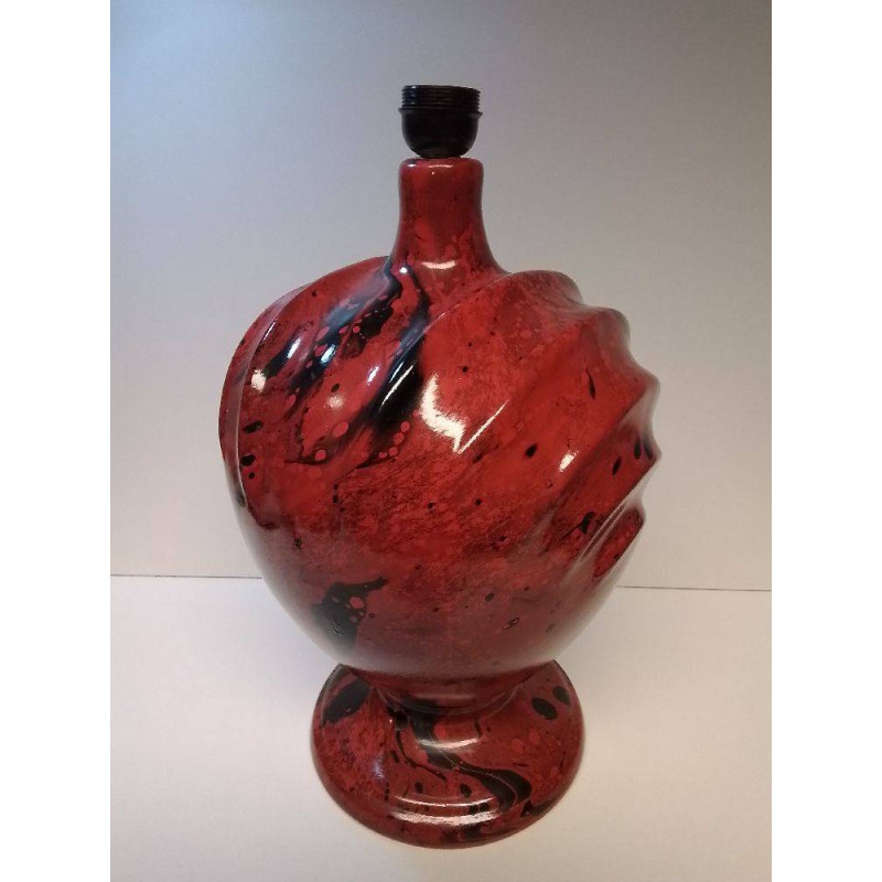PIED DE LAMPE CÉRAMIQUE ROUGE EN L’ÉTAT 