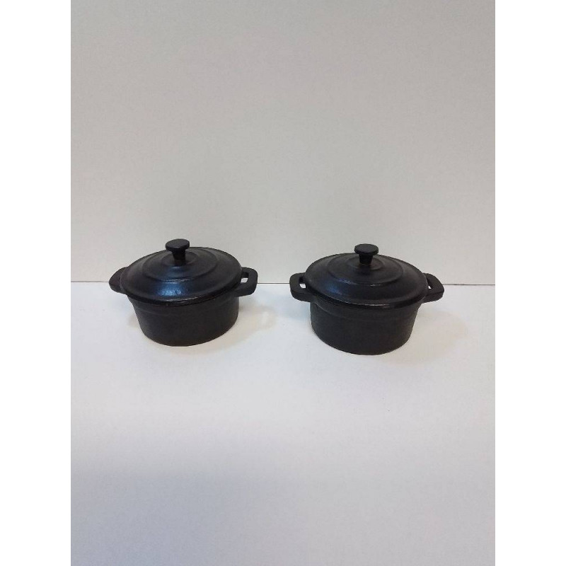 LOT DE 2 MINI COCOTTES FONTE