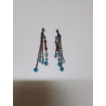 PAIRE DE BOUCLES D’OREILLE PERLES BLEUES