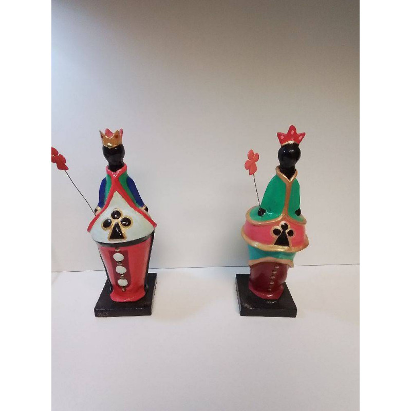 COUPLE DE STATUETTES COLORÉES 