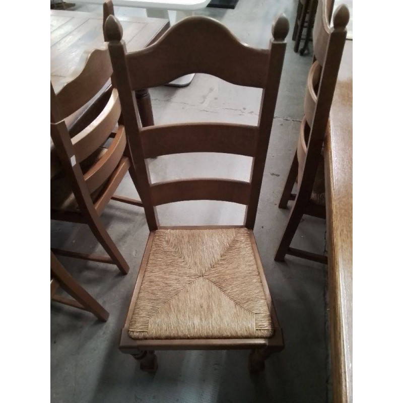 LOT DE 4 CHAISES ASSISES PAILLEES