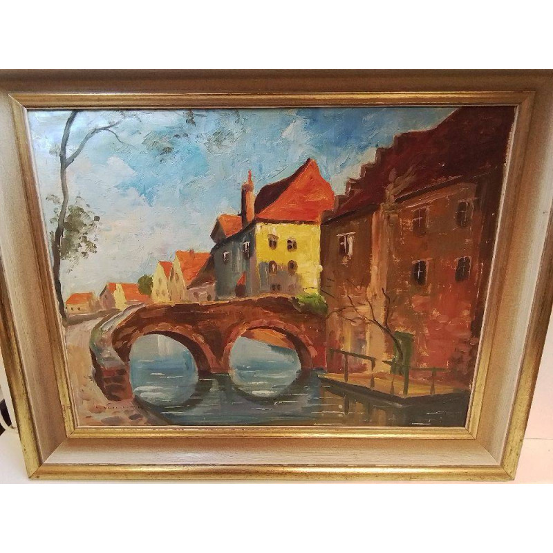 HUILE SUR PANNEAU SIGNÉE MULLER