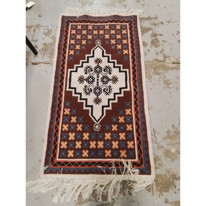 TAPIS LAINE BRUN BEIGE 145X78