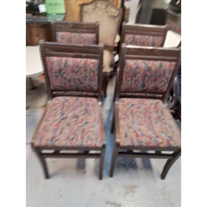 LOT DE 4 CHAISES TISSU MULTICOLORE