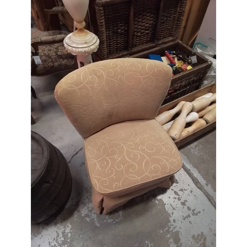 FAUTEUIL VINTAGE TISSU BEIGE