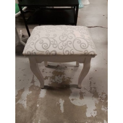 TABOURET TISSU BLANC