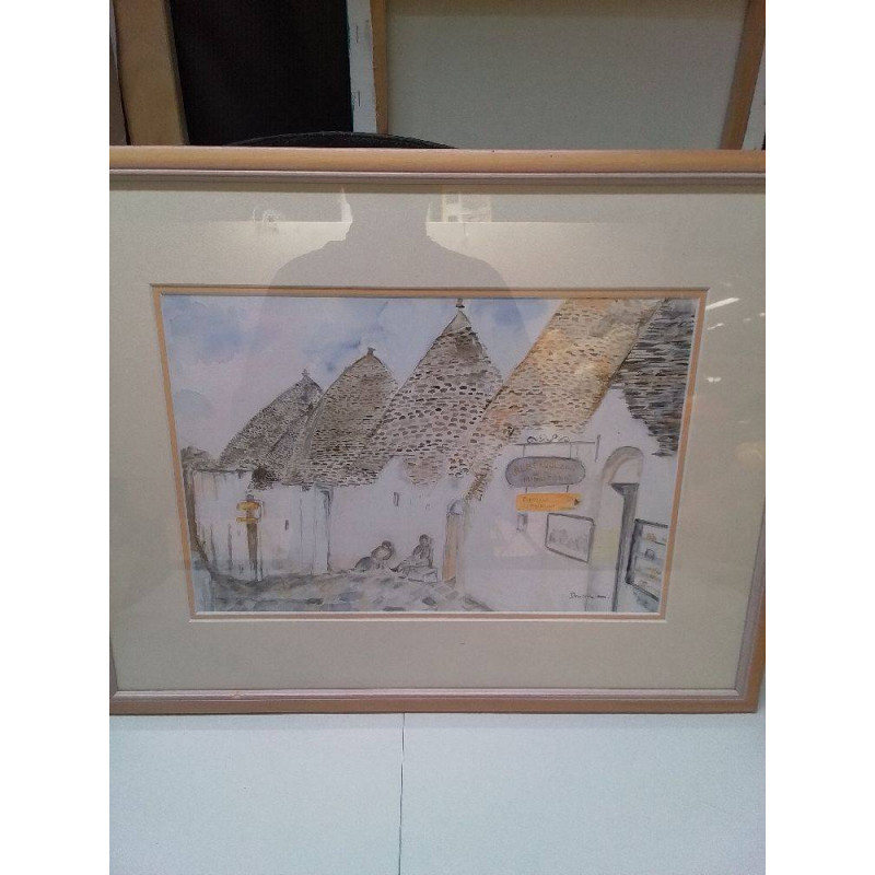 AQUARELLE SIGNÉE DECO RUELLE 