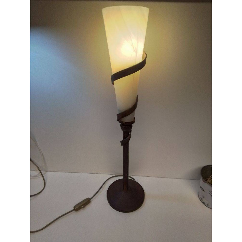 LAMPE SUR PIED MERAL ET VERRE